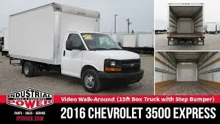 Commercial Trucks | 2016 Chevrolet 3500 Express 15ft Box Truck with Step Bumper for sale