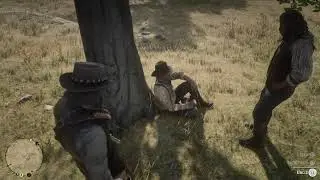 John trapped by the wagon