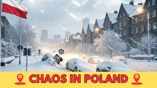 ❄️ CHAOS in Poland Today! Brutal Snowstorm Paralyzes Cities as Winter Fury Explodes