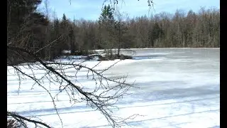 Memories Elcho WI  deep natural pond Pond in winter off Lagoon Rd 1977 to 1984