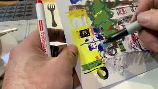 Christmas Card doodle live from Scrumptious