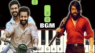 KGF x RRR BGM 🔥 | Piano tutorial | Piano Notes | Piano Online #pianotimepass  #KGF #RRR