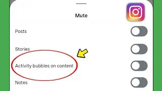 Instagram activity bubbles on content settings