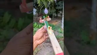 wow😱bamboo creations with amazing arrow gun #bamboo #diy #toys #shorts