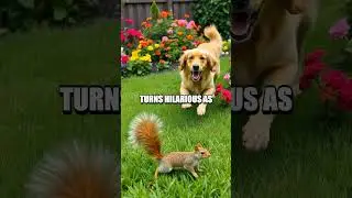 Unexpected Antics of a Playful Golden Retriever and Adventurous Squirrel