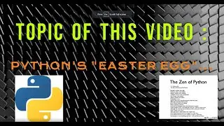 I'm back. (+ an easter egg in Python)