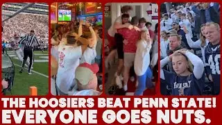 Indiana Beats Penn State!  Everyone Goes Nuts.  (Unreal reactions to an epic finish)