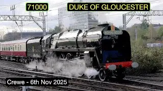 No.71000 Duke of Gloucester at Crewe hauling Saphos Trains 
