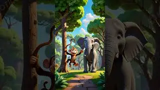 Monkey and elephant #forestworld
