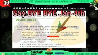 Cricket Wireless Changing Unlocking Policy Jan 4th Taking Away Unlocks For Unlimited Plan!