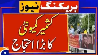 Demonstration by the European-based Kashmiri community in front of the UN humanitarian headquarters