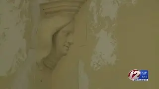 Restoration crew uncovers 170-year-old sculpture at Newport church