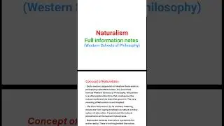 Naturalism | Naturalism Philosophy | #trending #shorts #naturalism