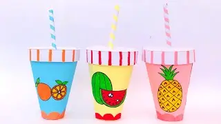 DIY paper Juice mug / Paper Craft for school / Easy DIY Origami paper Juice mug / paper craft ideas