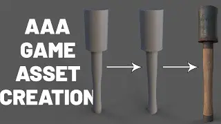 How to create a Game Ready Asset from scratch - Stick Grenade (Low to High poly bake workflow)