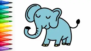 How to draw a Cute Elephant! 🐘 Easy & adorable animal art for kids