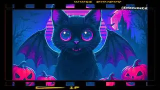 Dracula Witty Kitty 🎃🦇  Disco Synthwave Halloween Beat | Retrowave Cat