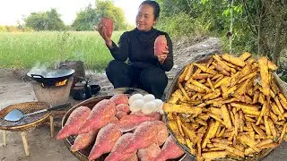WOW Yummy The best Crispy Fry Javanese potatoes! Amazing Rural life #primitive #naturallifetv #easy