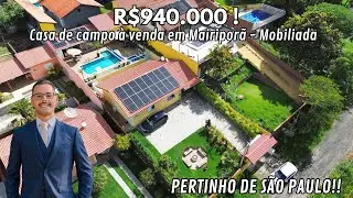 Casa de campo à venda em Mairiporã a 40 MIN de São Paulo - Mobiliada, por R$940.000! 