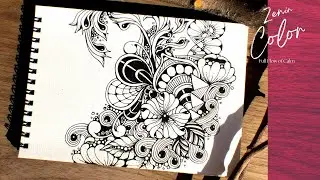 Minimalist Black‑Ink Zentangle Art  Calm & Meditative Drawing Process