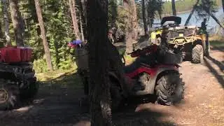 ATV overland camping at Delaronde Lake, Saskatchewan