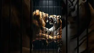 #A cage fight BTW a tiger and a lion 🦁