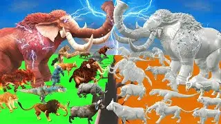 White Albino Animals vs Prehistoric Mammals Mammoth Elephant vs Spiderman Mammoth Elephant vs T-Rex