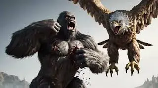 Desolate Rocky Mountains: KingKong Leaps Cliffs, Yanks It Down & Smashes Against Rock!
