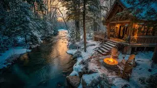 This Place Feels Different ❄️ Birds, River, Cabin & Fire Sounds