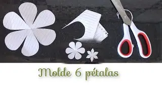como fazer o molde inteiriço da flor de seis pétalas, #arranjo, #moldedeflor,