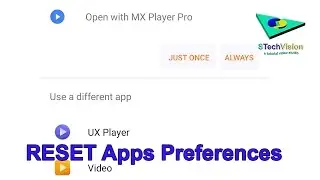 How to Reset App preferences ( ALWAYS / JUST ONCE  ) in android
