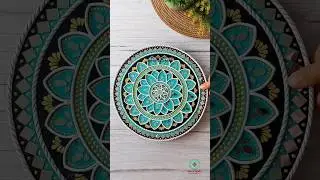Turquoise love 😍 | Lippan Art | Original video | Indian Art | Handmade #shorts #indianart