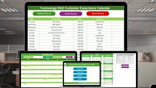 Technology R&D Customer Experience Calendar in Excel