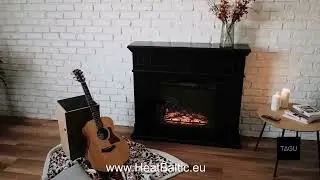 TAGU Larsen Black PowerFlame &ndash; pastatomas elektrinis židinys su apdaila | Heat Baltic