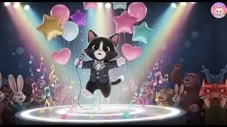 🎉 Meow on a Trampoline 🐾 Puffy Cat&rsquo;s Fun Kids Song | Jump, Bounce & Giggle Preschool Rhyme 🎶