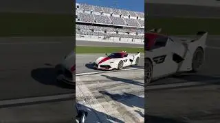 Ferrari FXXK returning to the paddock during Ferrari Racing Days.