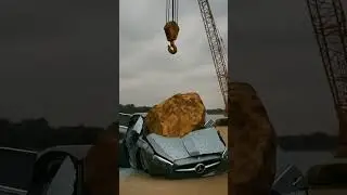 Mercedes vs Giant Rock | Crash test #mercedes #cars #destruction