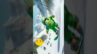 Mike Wazowski on a snowboard #mikewazowski #monsters #chatgpt #snowboarding #smile #snow #montains