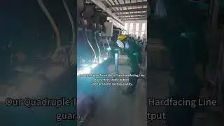 Quadruple Torch Wear Plate Hardfacing Machine Platform in Operation | CCO Overlay Process