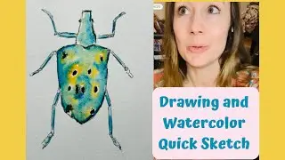 Easy Watercolor Art Journal Sketch for Beginners | Easy 5 Minute Sketch and 5 Minute Watercolor
