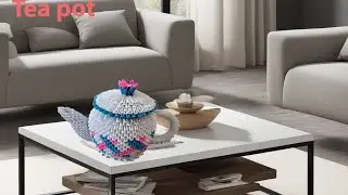 3d origami tea pot