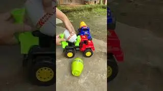 Xe &ocirc; t&ocirc; c&ocirc;ng tr&igrave;nh, Lắp r&aacute;p xe trộn b&ecirc; t&ocirc;ng | Toy cars, mixer trucks #shorts