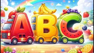ABC Song 🍎 Fruit Vehicle Parade 🚗 Learn Letters from A to Z #abcd