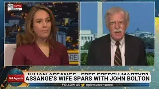 Julian Assange's wife in fiery clash with John Bolton