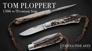 1306 Remington Bullet Shield Lockback Folder w/ Premium Stag Scales, by Tom Ploppert, NEW, NCKS '24