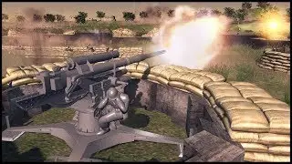 Пластиковые солдаты, окопавшиеся на берегу реки &mdash; Men of War: Army Men of War Mod
