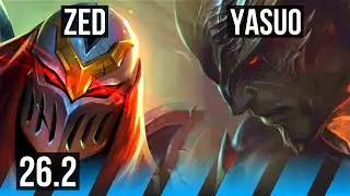 ZED vs YASUO (MID) | 56K damage, Good KDA: 13/2/17 | KR Grandmaster | 26.2