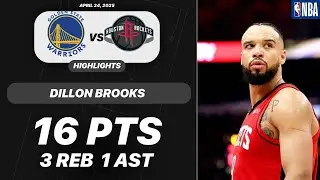DILLON BROOKS vs GOLDEN STATE WARRIORS | 16 PTS 3 REB 1 AST 1 BLK | NBA PLAYOFFS Highlights 04-24-20