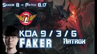 SKT T1 Faker AATROX vs AZIR Mid - Patch 8.17 KR Ranked