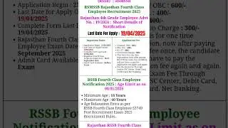 Rajasthan Staff Selection Board RSSB RSMSSB Fourth Class Employee Recruitment 2025 #indianvacancy98🔔